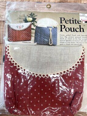 Petite Pouch Quilted Cross Stitch With Lace-Edged Flap & Alphabet Chart